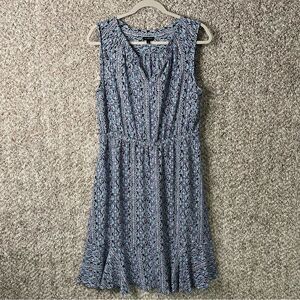 Talbots Dress Women’s 10 Blue and Pink Paisley Print Sleeveless Stretch